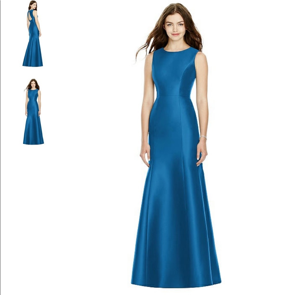 Dessy Collection for Bella Bridesmaids cobalt blue bridesmaids dress